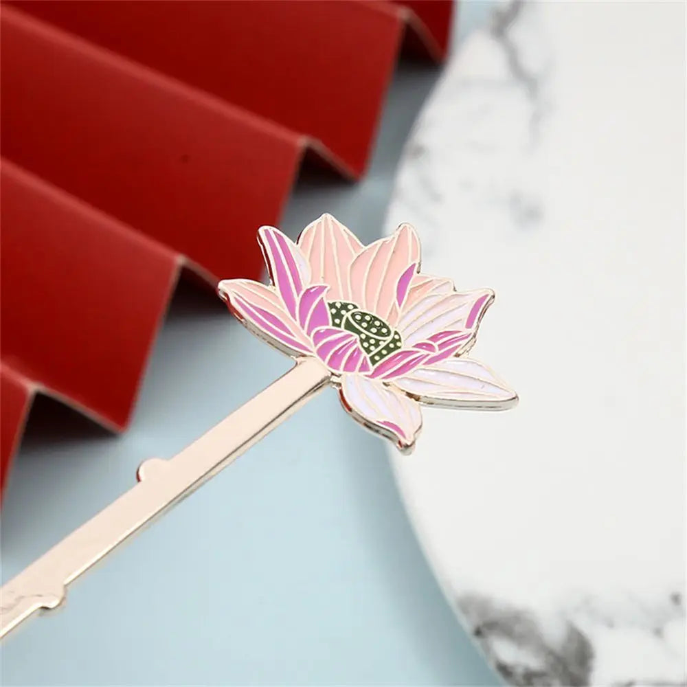 Creative Special Lotus Flower School Supplies Students Page Label Reading Assistant Book Support Bookmarks Peaceful Pleasures Health and Wellness