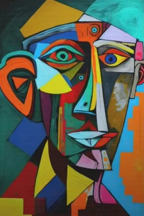 Scandinavian Abstract Cubist Canvas Wall Art – HD Poster Print Canvas Wall Art Print Peaceful Pleasures Health and Wellness ZLH3248 70x100cm No Frame