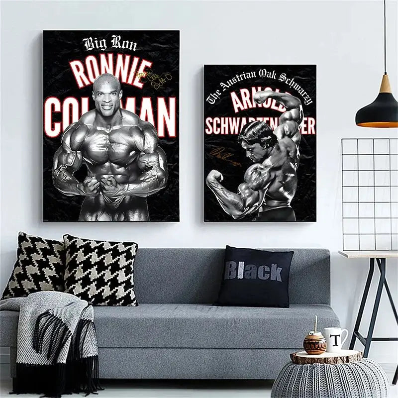 Vintage Classic Bodybuilding Champion Canvas Wall Art Fitness Workout Motivational Poster for Home Gym Living Room Decoration Peaceful Pleasures Health and Wellness