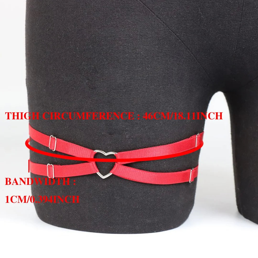 Women Gothic Elastic Thigh Garter Belt Harajuku Leg Ring Garters