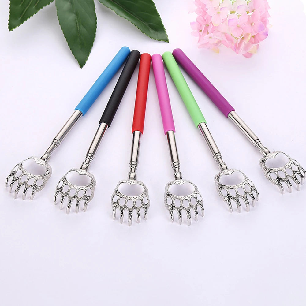 1pcs Bear Claw Stainless Steel Itching Massager No Need For Manual Labor Stainless Steel Retractable Itching Device Peaceful Pleasures Health and Wellness