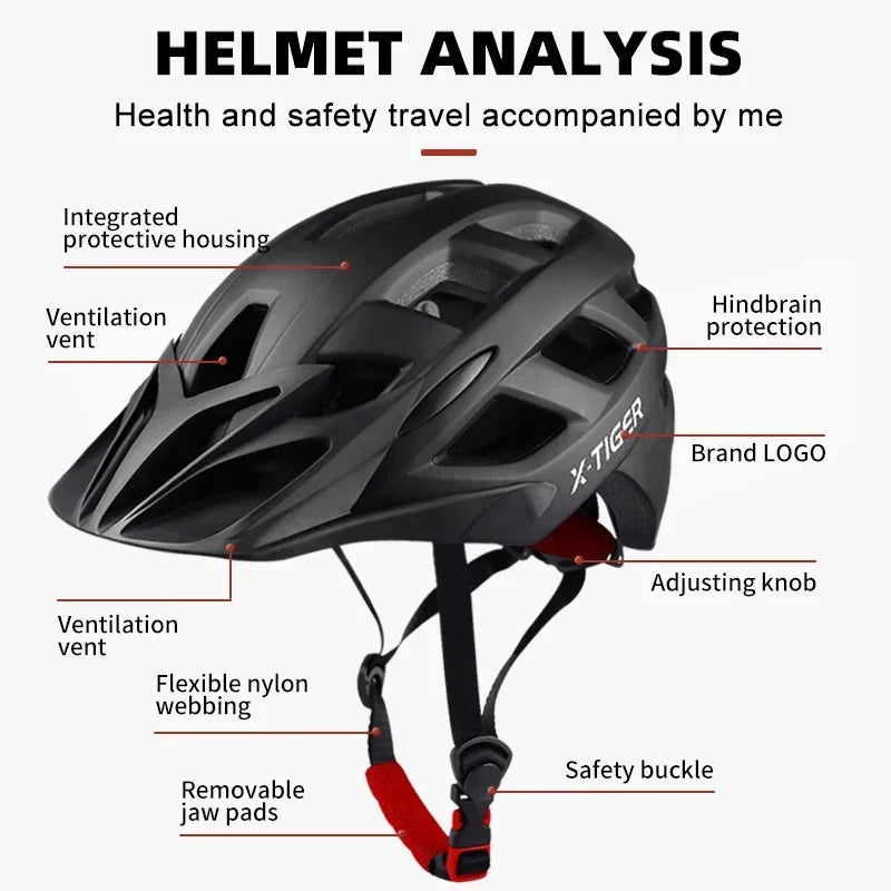X-TIGER Ultra-Light Mountain Bike Helmet | 21 Vents, CE Rated