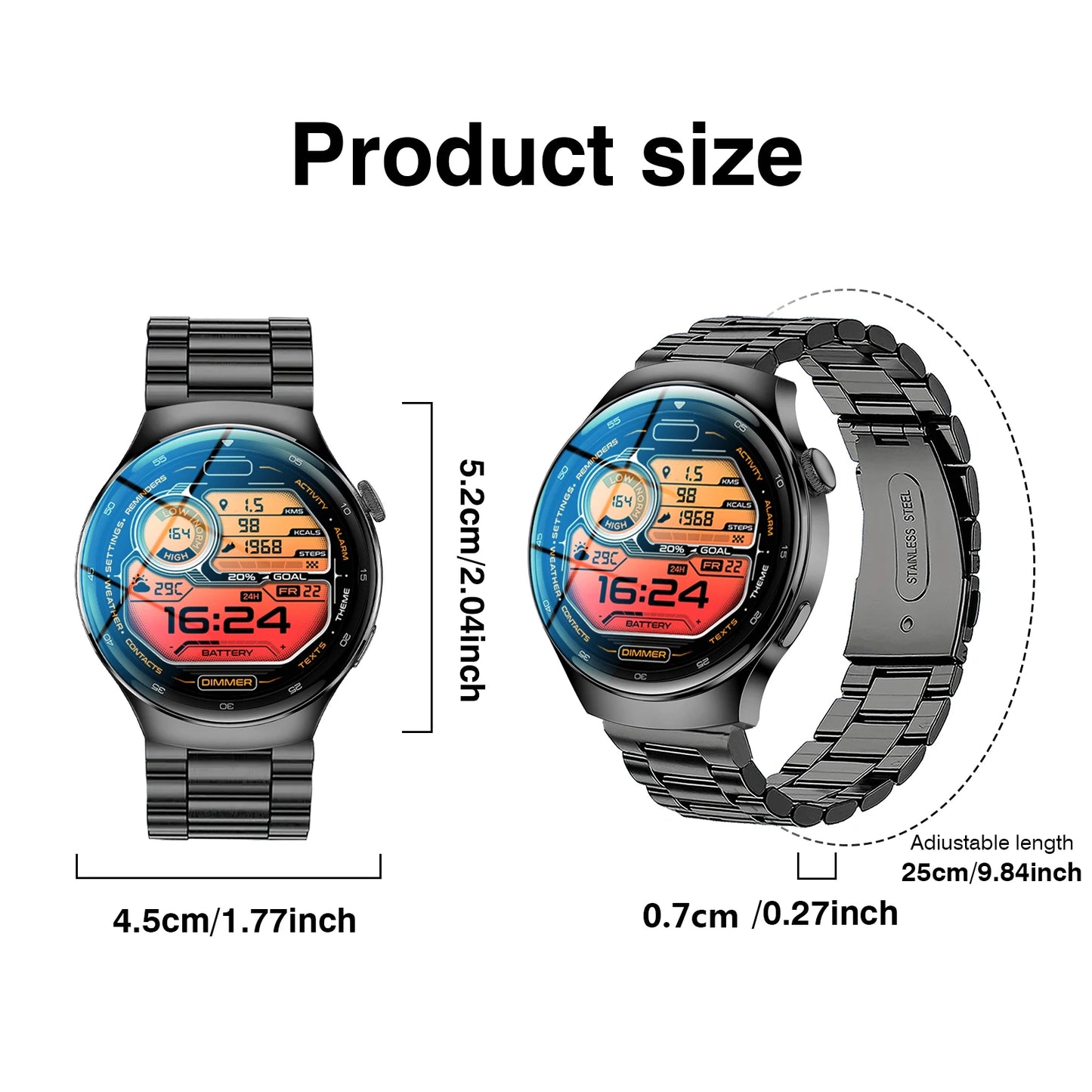 LOMAXFR HD Touchscreen Smartwatch – Calling, Music & Sport