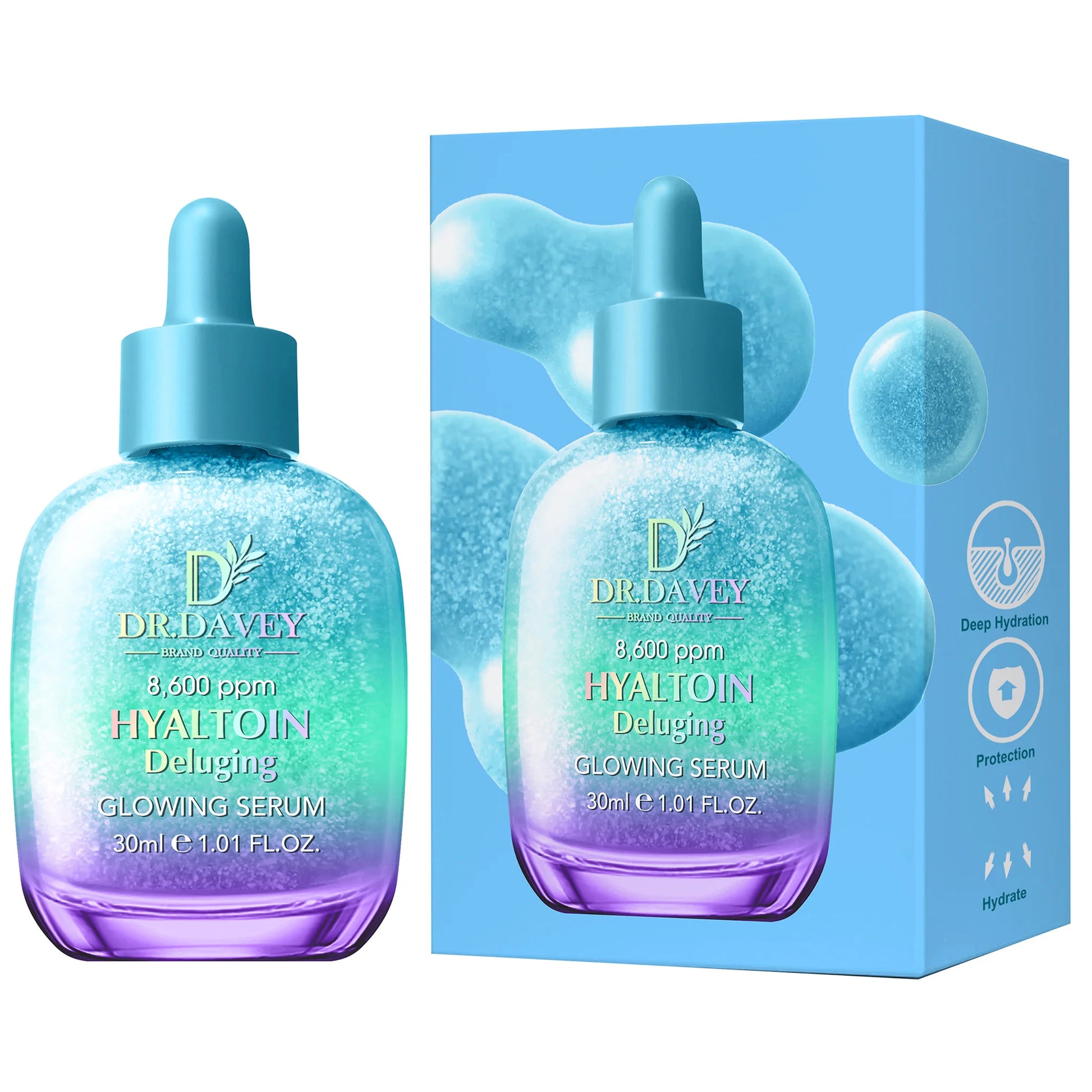30ml DR.DAVEY Hyaltoin Deluging Glowing Serum Four Seasons Skincare Moisturizing Facial Care Suitable for Men and Women Portable Peaceful Pleasures Health and Wellness Hyaltoin Deluging Gl