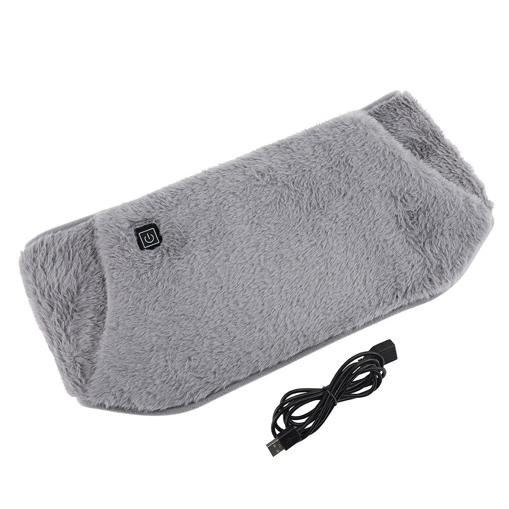 Electric Hand & Waist Warmer Winter Warming Heater for Hands USB Rechargeable Soft Velvet Washable 3 Temprature Adjustable Peaceful Pleasures Health and Wellness GRAY