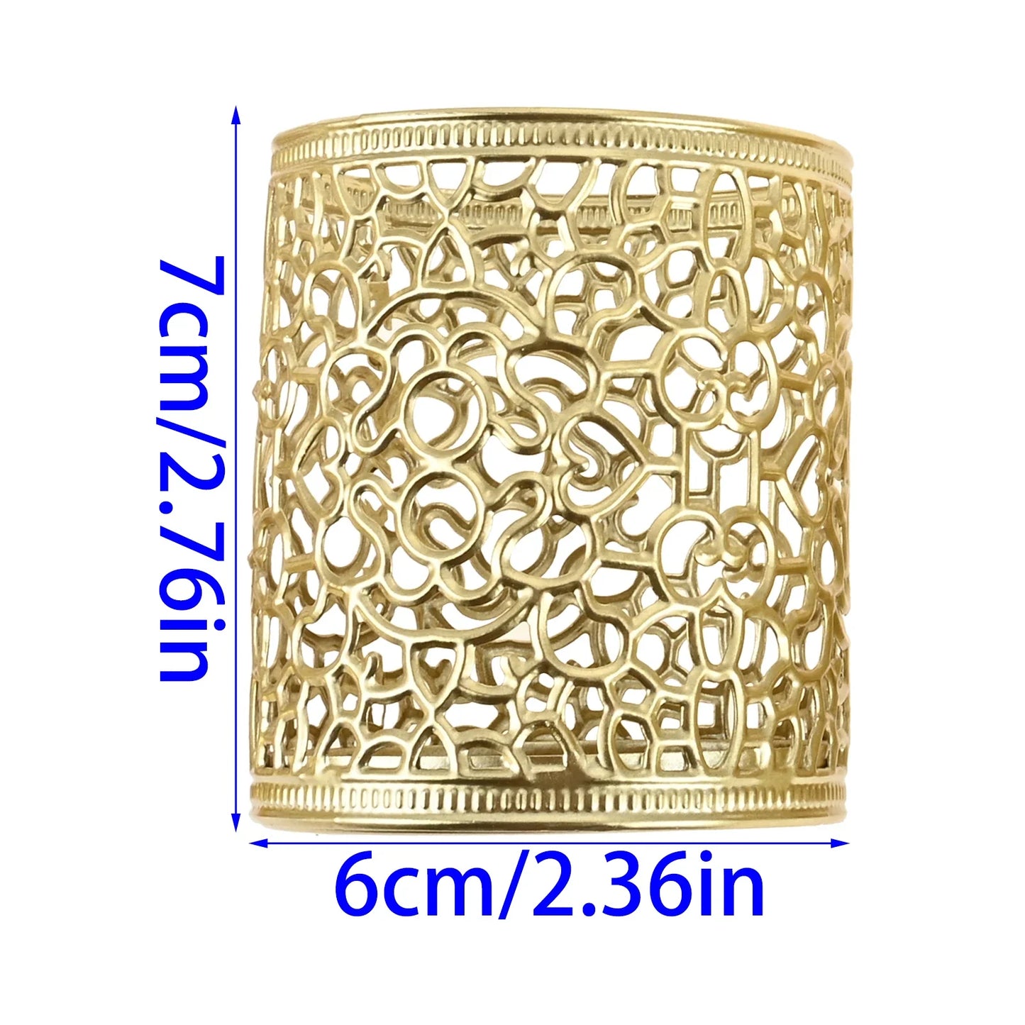 Gold Geometric Hollow Iron Candle Holder | Wedding & Dinner Decor