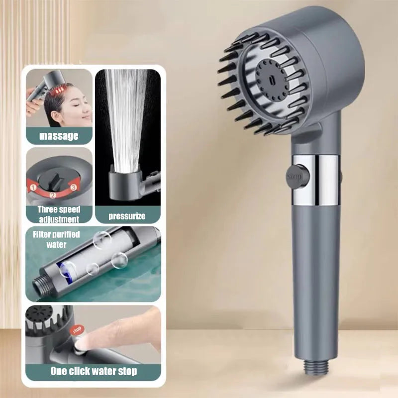 4-Mode Filter Showerhead with Massage Function | ABS