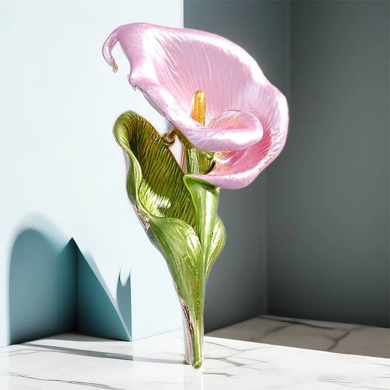 Lily Flower Enamel Brooch Pin – 4 Colors | Women & Unisex Enamel Brooch Pin Peaceful Pleasures Health and Wellness A3