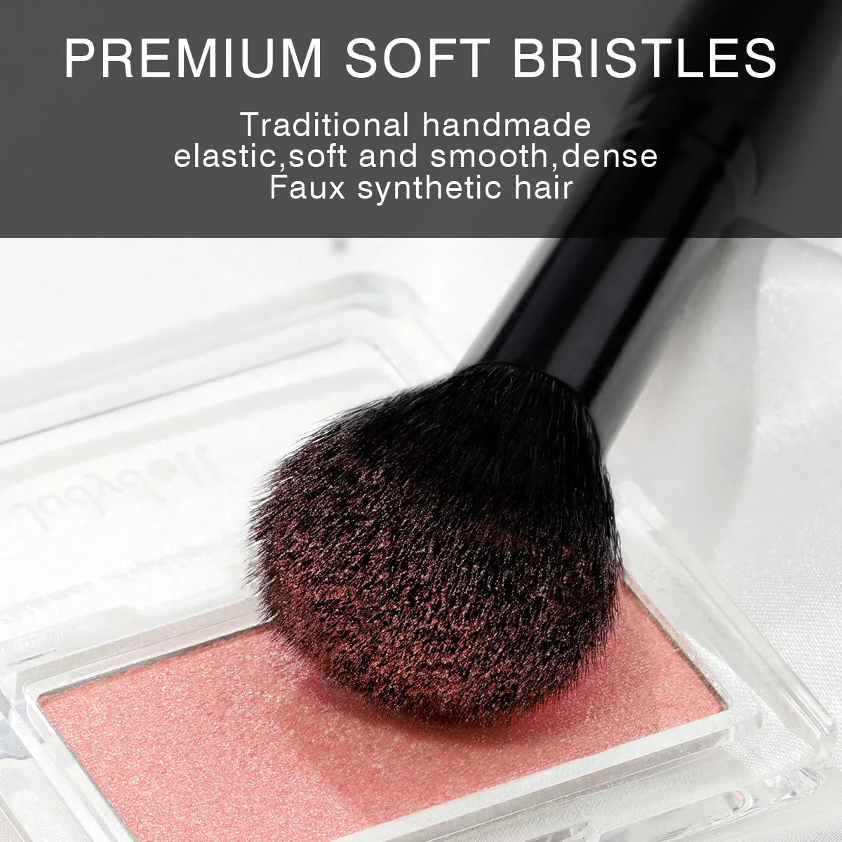 24-Piece Professional Black Makeup Brush Set with Bag