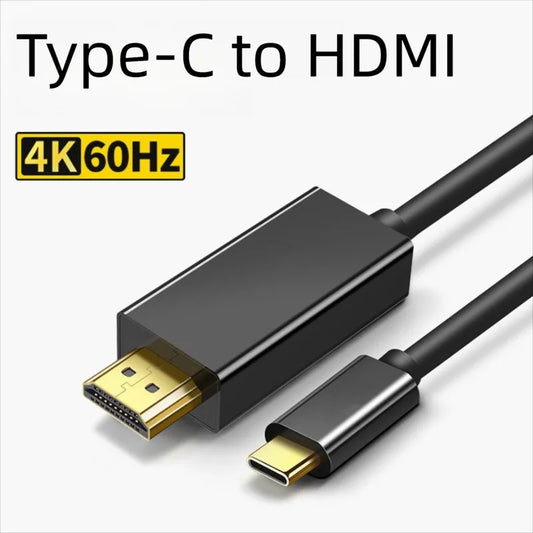 1.8M Type-C to HDMI-compatible Cable USB C Converter Cable Laptop Phone Video Cord Converter for Macbook Pro Air Mac Lenovo Asus Peaceful Pleasures Health and Wellness