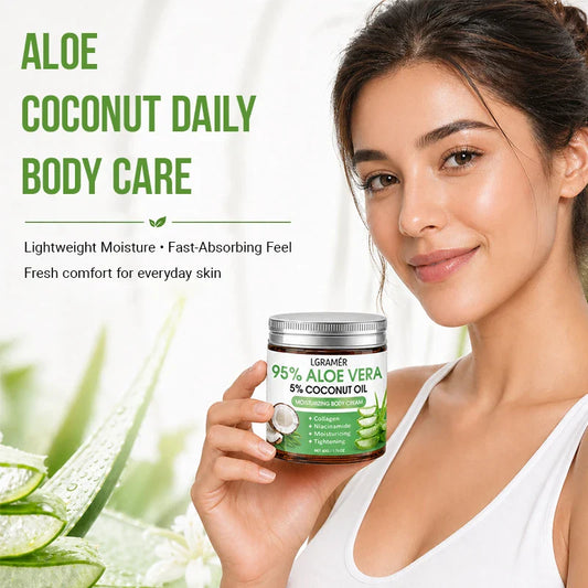 95% Aloe Vera Body Cream – Coconut Oil & Niacinamide | 30g Moisturizing Body Cream Oasis Select