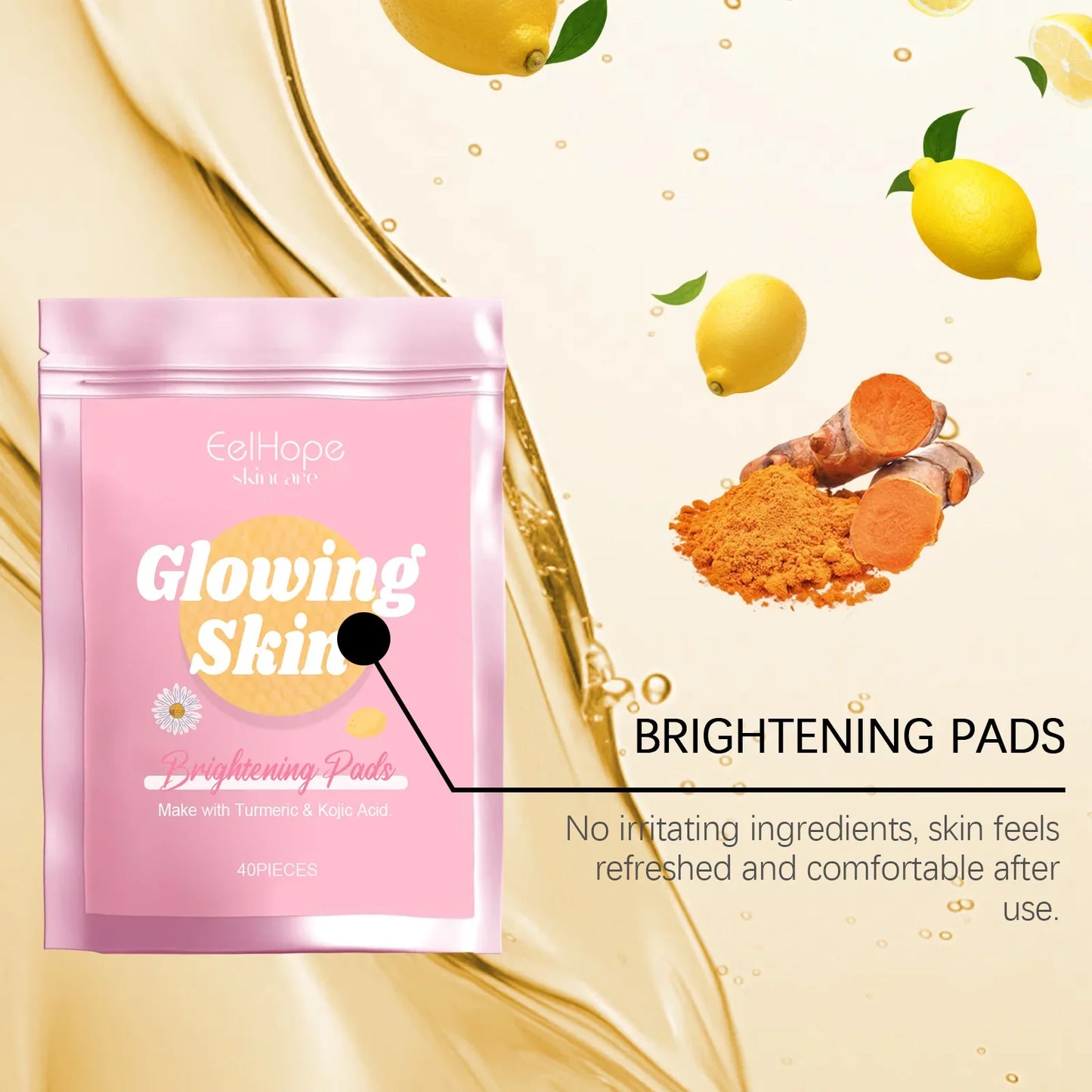 Turmeric & Kojic Acid Face Exfoliating Cleansing Pads – 40pk