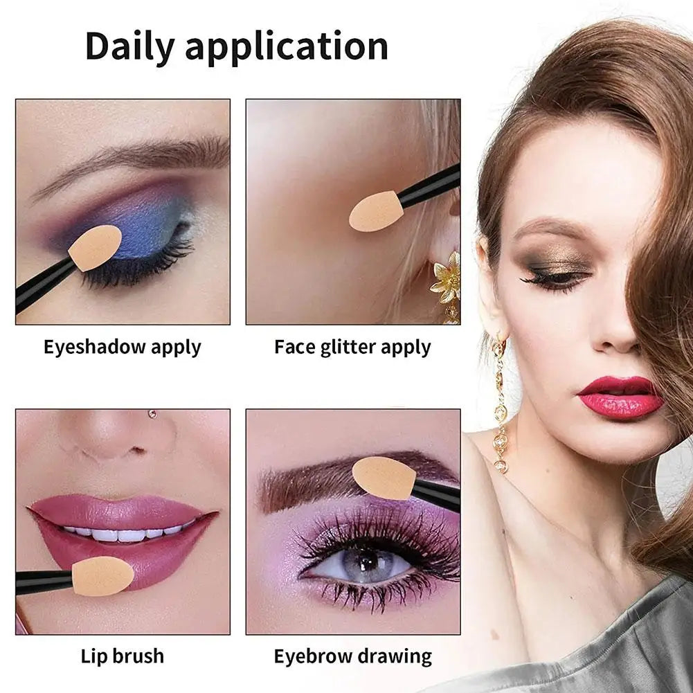 Disposable Eyeshadow Sponge Applicator Sticks – 10 Pcs/Pack