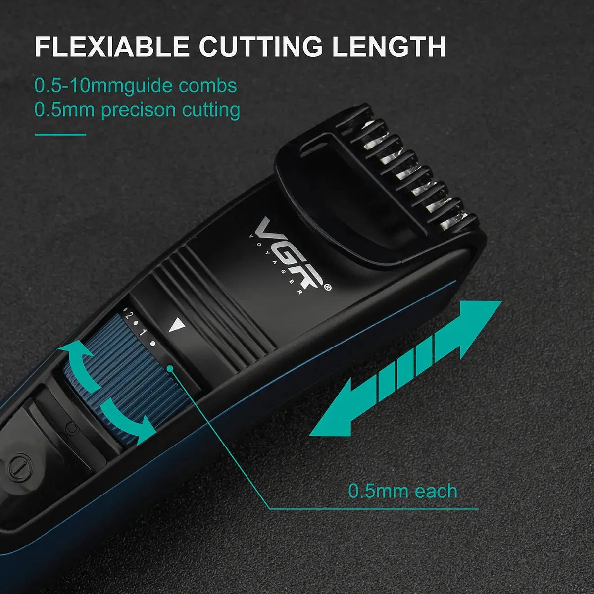 VGR 052 Adjustable Hair Beard Trimmer Professional Hair Clipper Hair Cutting Machine Rechargeable Haircut For Men Peaceful Pleasures Health and Wellness