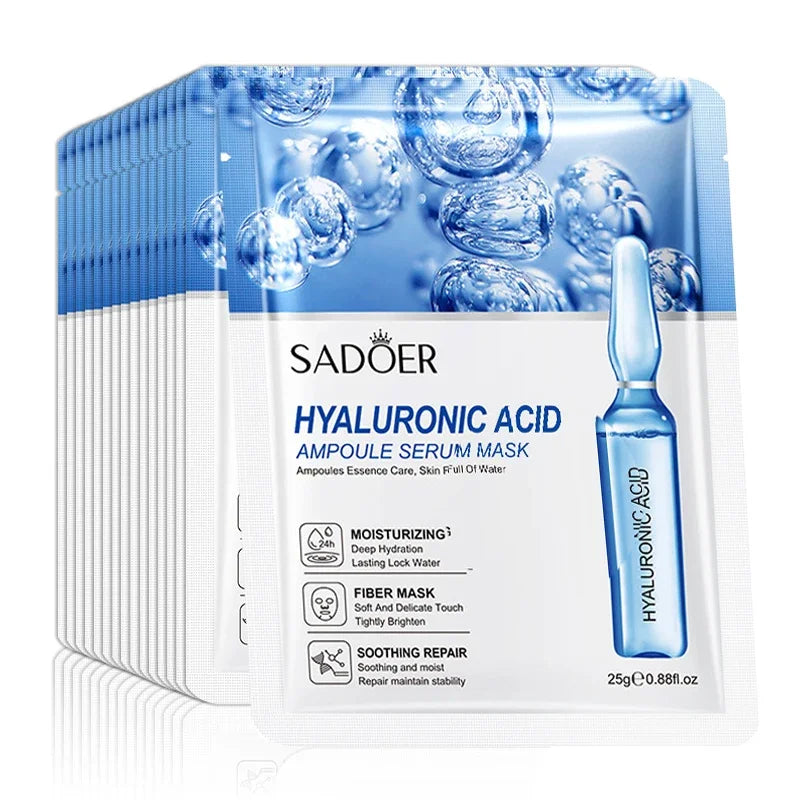 10pcs SAODER Hyaluronic Acid Facial Masks Face skincare Firming Hydrating Moisturizing Face Mask Facial Skin Care Products Peaceful Pleasures Health and Wellness Default Title