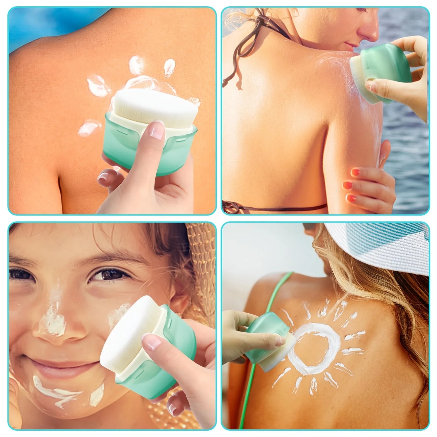 Sunscreen Application Brushes with Protective Cover,Designed for Applying Sunblock Lotion,Ideal for Outdoor Travel And Beach Use Peaceful Pleasures Health and Wellness