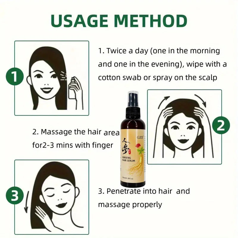GZE Ginseng Hair Serum – Heat Protection & Moisture Repair