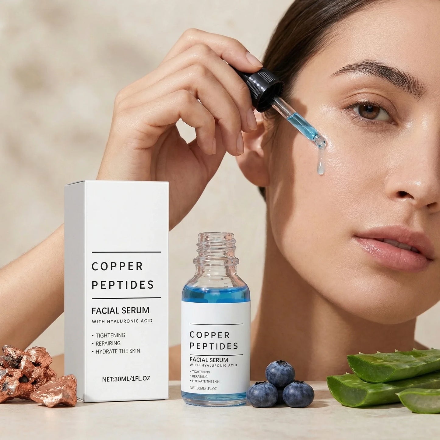 Copper Peptide & Hyaluronic Acid Face Serum 30ml