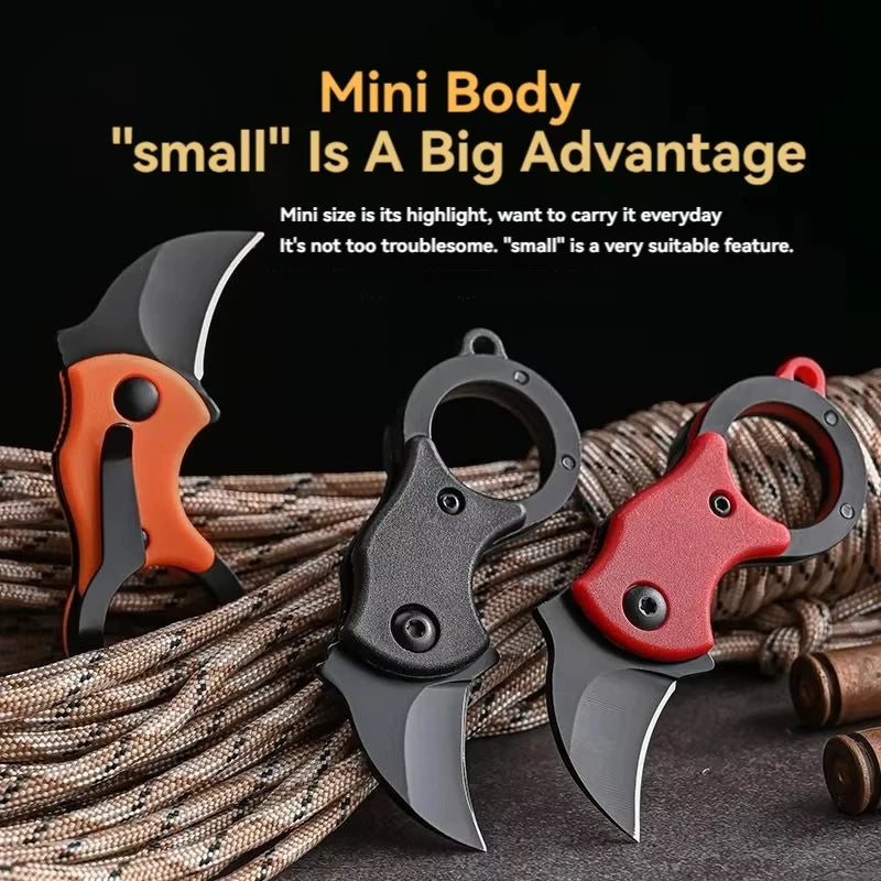 1pcs NEW Mini Keychain Pocket Knife Stainless Steel Camping Small Mini Portable Knife Peeler Fixed Blade Multi EDC Tool with Cha Peaceful Pleasures Health and Wellness