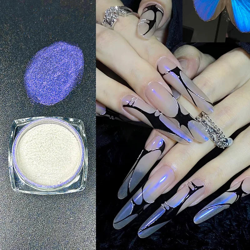 Icy Aurora Holographic Nail Glitter Powder | Polarizing Shine 1g