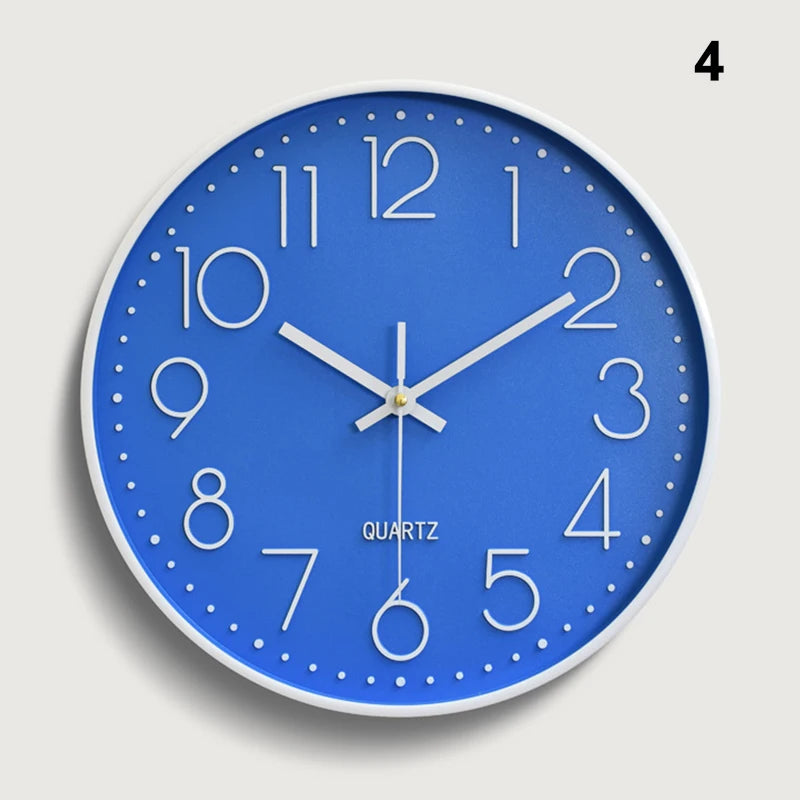 Pointer Display Simple Silent Circular Wall Clock Fashionable Wall Mounted Office Bedroom Clock Home Decoration Peaceful Pleasures Health and Wellness 4