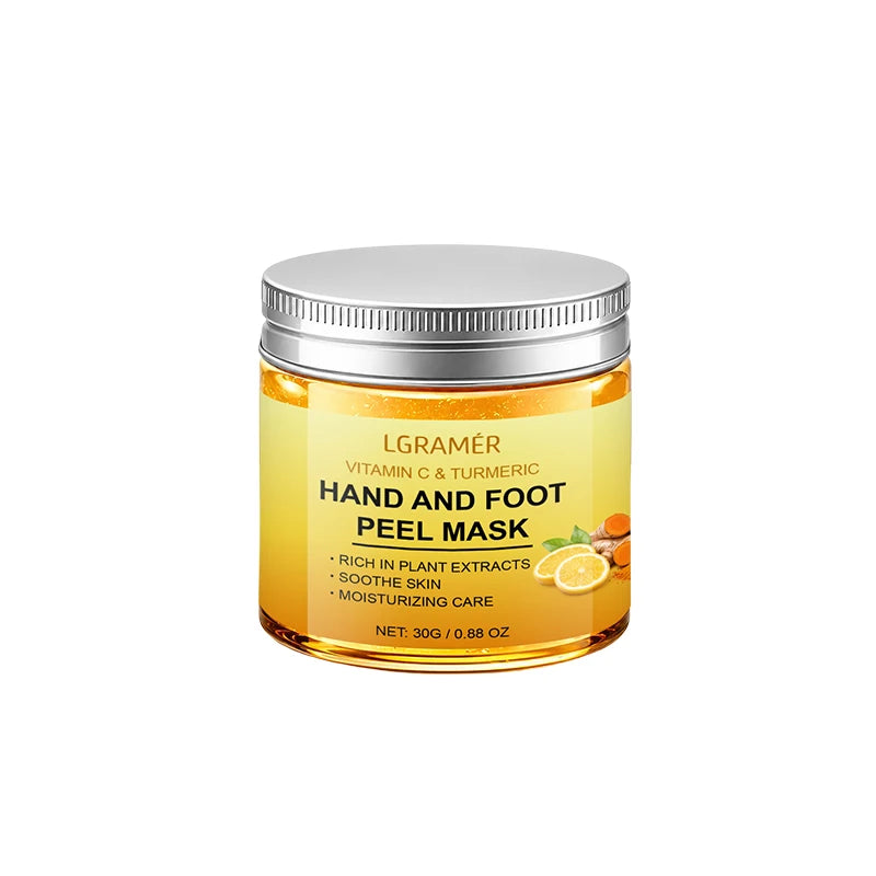 Vitamin c and turmeric hand wax mask for hands and feet, smoothing skin, gently cleansing hand mask, illuminating hand skin new Peaceful Pleasures Health and Wellness 30g