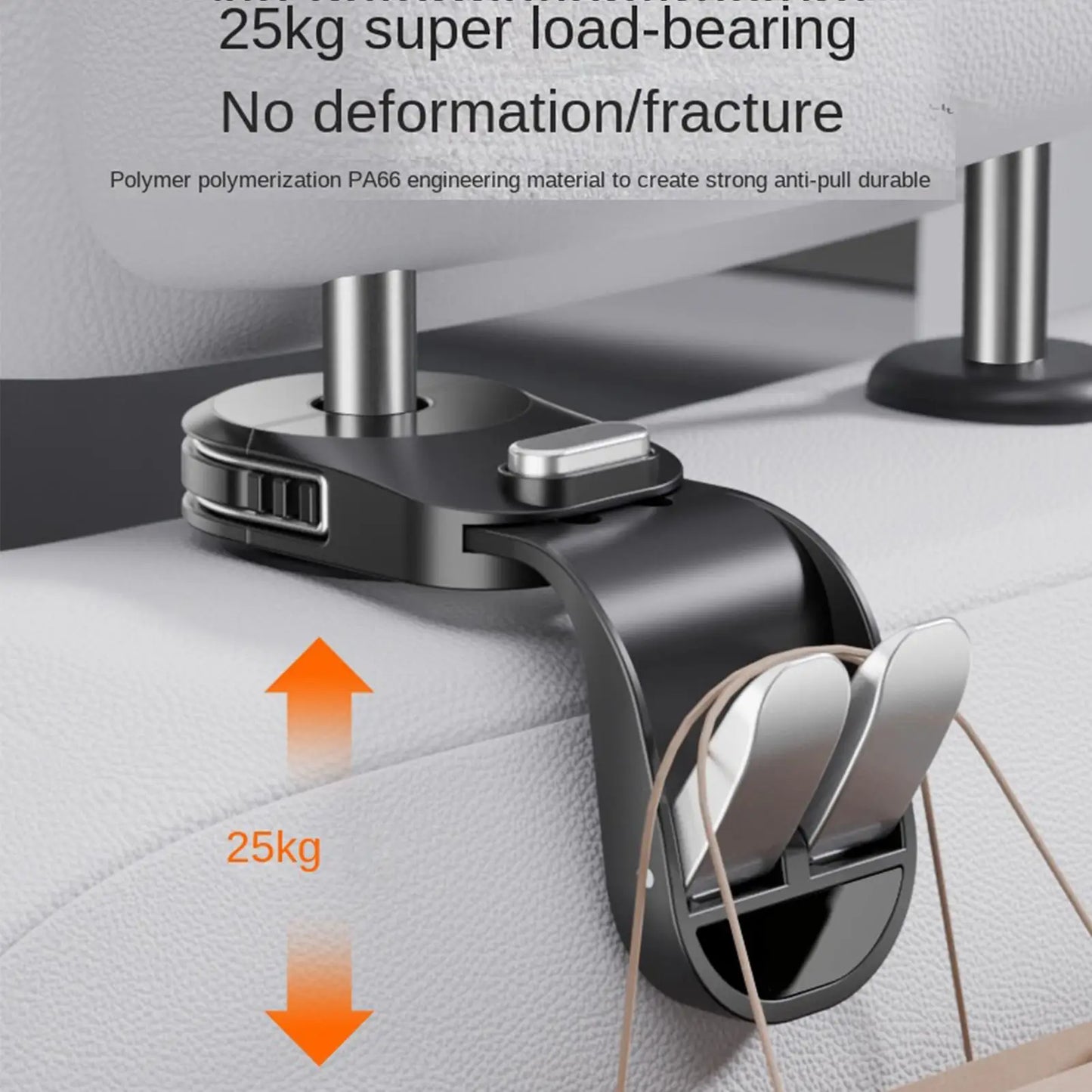 Car Headrest Hook – Retractable Double Hook Seat Organizer