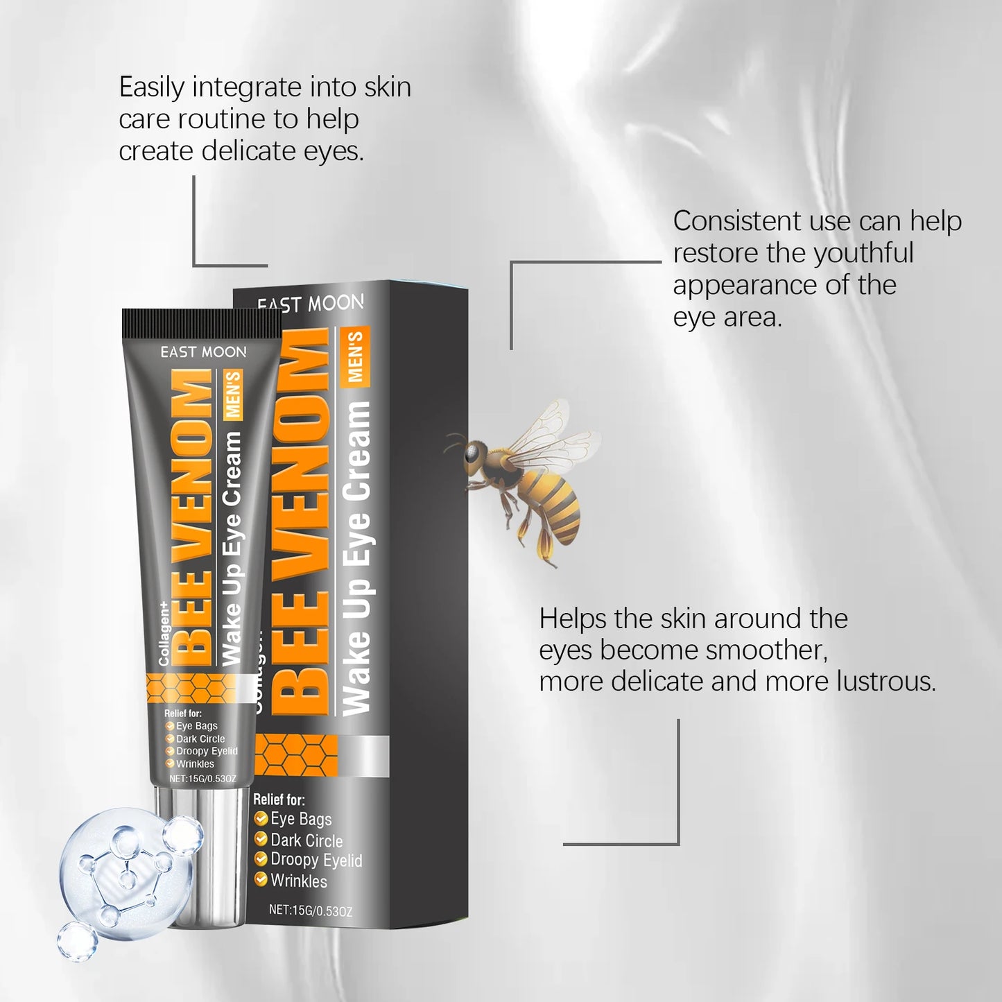East Moon Wake Up Eye Cream | Hydrating Collagen Eye Moisturizer