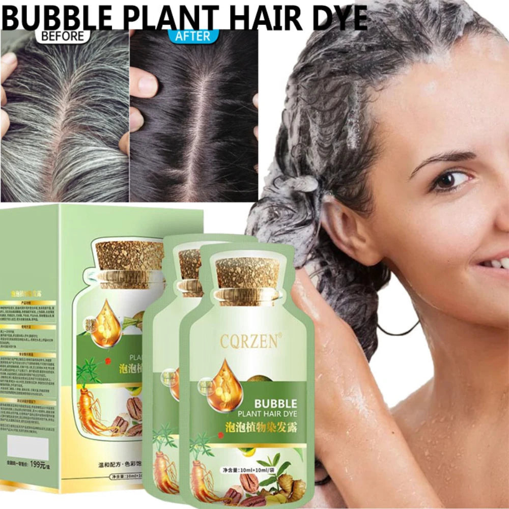 Pure Natural Herbal Hair Dye Shampoo 5 Minutes Change Hair Color Non-irritating Repair Gray White Fashion Hair Care Women Men Peaceful Pleasures Health and Wellness