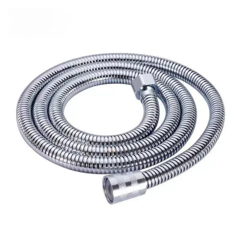 Shower Hose Garden Water Hose Black Extension 1.5/2M Pipe Flexible Accessories New Pipes SUS304 Pull Bathroom Extendable Hoses Peaceful Pleasures Health and Wellness silver 2m