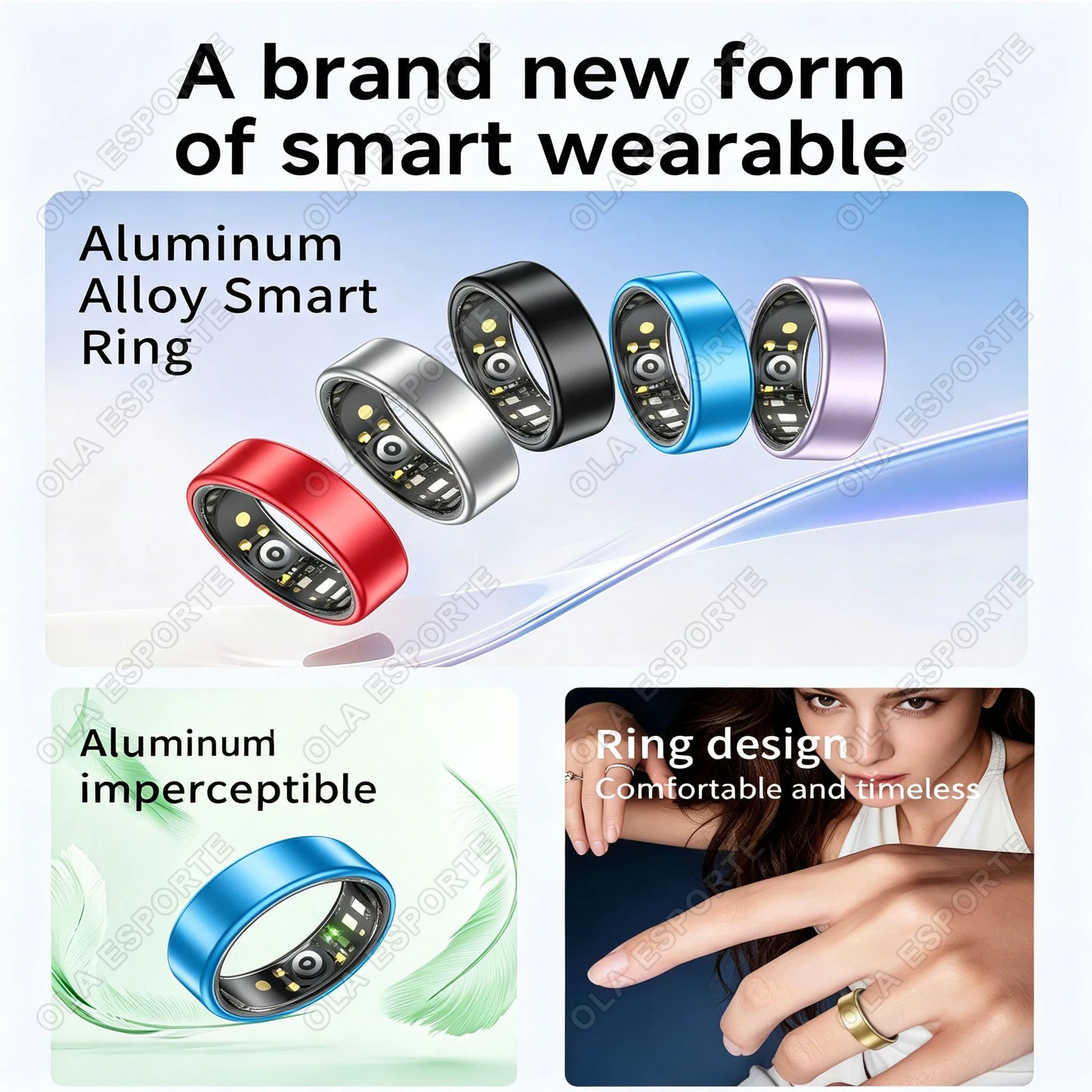 Smart Ring Heart Rate Sleep SpO₂ Monitor | 5ATM Waterproof