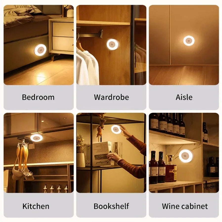 Wireless Rechargeable LED Night Light | Touch Sensor Wall Lamp