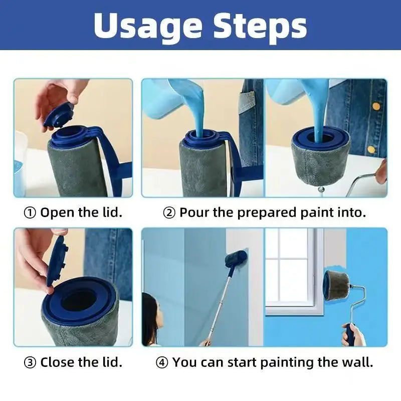 Wall Decorate Painting Roller Brush Set Paint Runner Pro Brush Kit Multifunctional House Paint Rollers Runner Pro Tools Set Peaceful Pleasures Health and Wellness