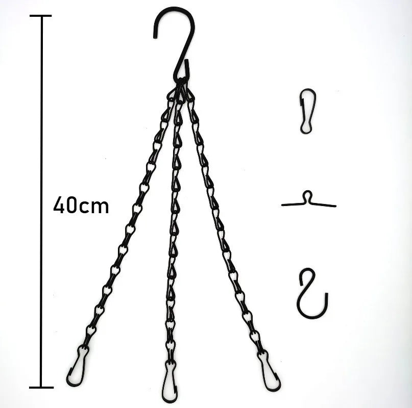 40cm Rattan Hanging Basket with 3-Hook Chain | Planter Pot