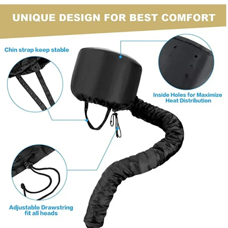 2pcs Portable Adjustable Soft Hair Drying Cap Bonnet Hood Hat for Women, Home & Hairdressing Salon Supply, Peaceful Pleasures Health and Wellness