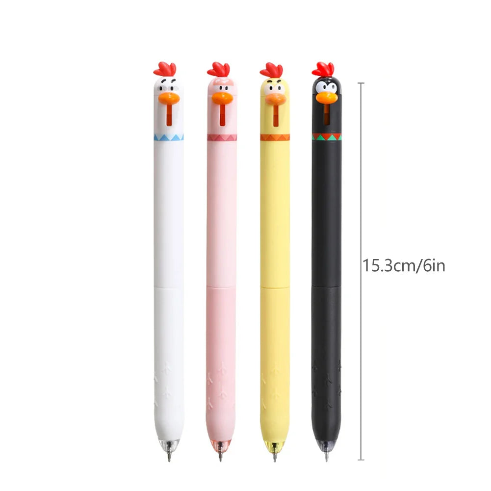 4-Pack Cute Chicken Novelty Gel Pens – 0.5mm Black Ink
