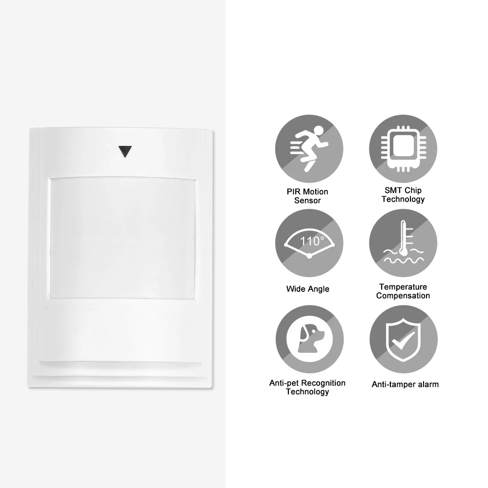 Pet-Immune Wired PIR Motion Sensor | 110° Dual Infrared Alarm