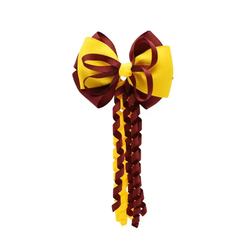Festival Bow Hair Clips – Curly Ribbon Tassel Hairpins for Girls