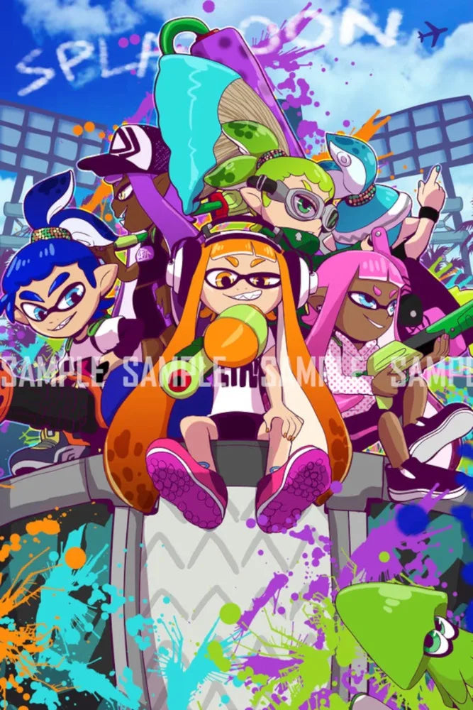 Classic game Splatoon 3 poster anime painting art Canvas printing Wall Home Living Room Internet bar decoration hanging painting Peaceful Pleasures Health and Wellness