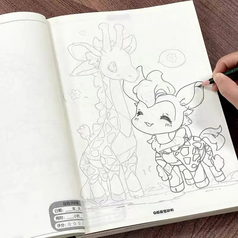 Cute Animals Manga Tracing Drawing Book 48 Pages Beginner-friendly