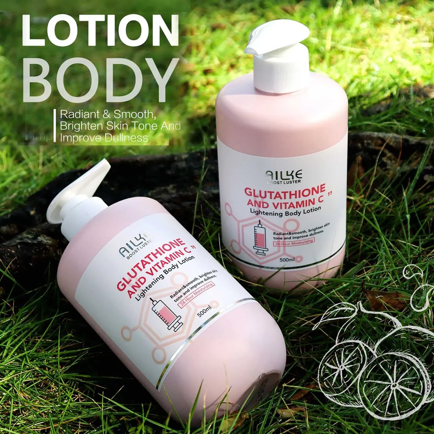 AILKE Vitamin C & Glutathione Brightening Body Lotion 500ml Peaceful Pleasures Health and Wellness