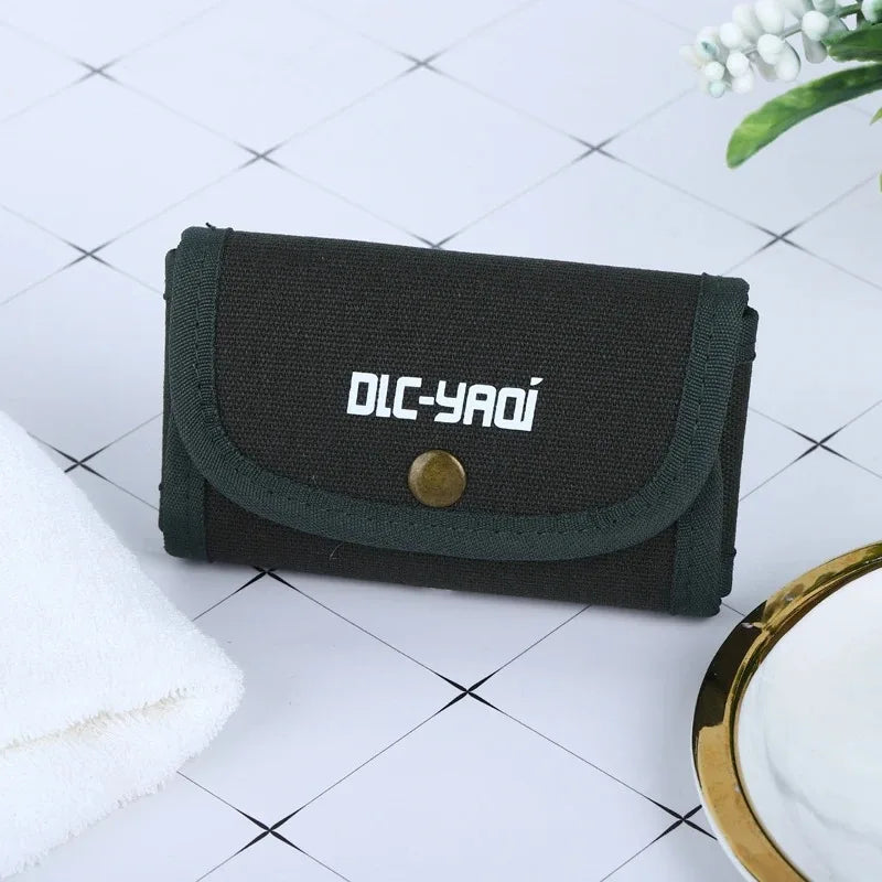 2026 YAQI Men's Travel Bag Pouch Dark Green Safety Razor Shaving Accessories Peaceful Pleasures Health and Wellness