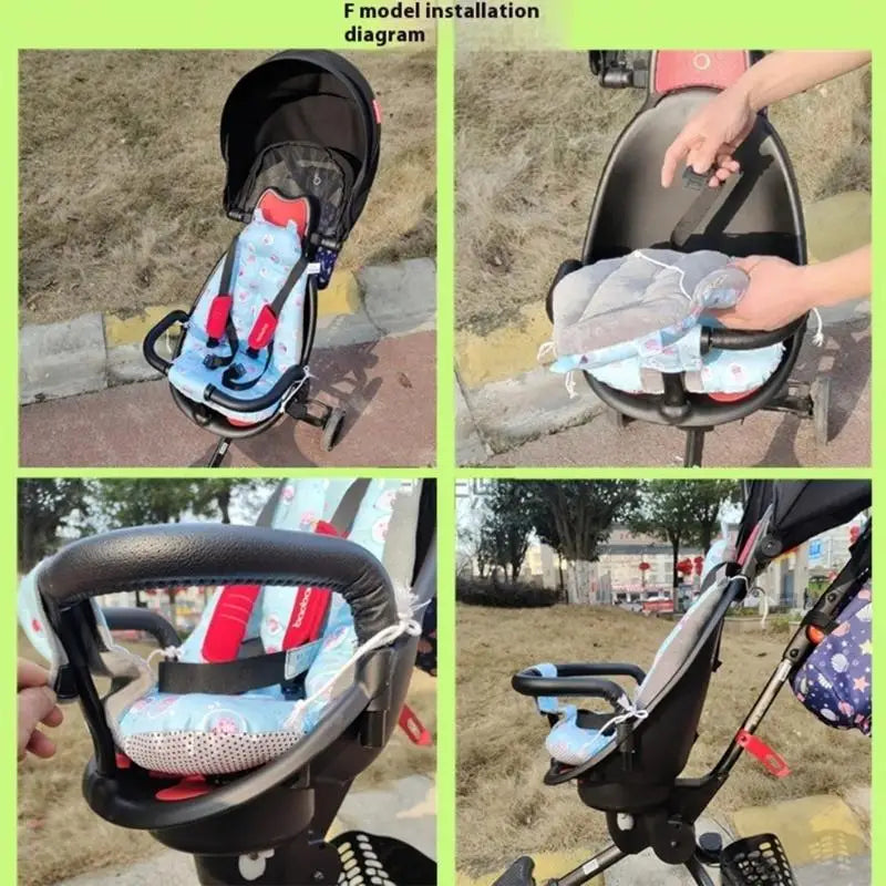 Baby Stroller Cushion Pad – Thick PP Cotton, Nonslip & Washable