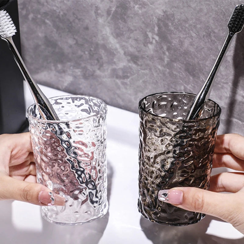 Plastic Toothbrush Cup with Handle | Portable Bathroom Tumbler Bathroom Tumbler Cup Peaceful Pleasures Health and Wellness