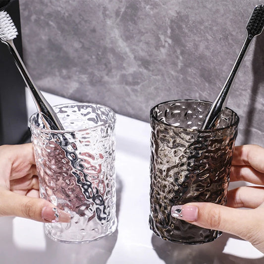 Plastic Toothbrush Cup with Handle | Portable Bathroom Tumbler Bathroom Tumbler Cup Peaceful Pleasures Health and Wellness