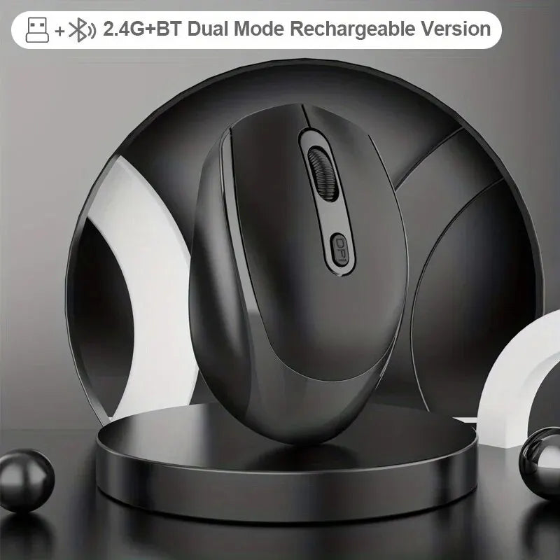 2.4G Rechargeable Dual Mode Wireless BT Mouse(Bluetooth 5.2+USB Receiver) Portable Silent Gaming Mouse,for Laptop/Desktop/Tablet Peaceful Pleasures Health and Wellness SB256-D-BK