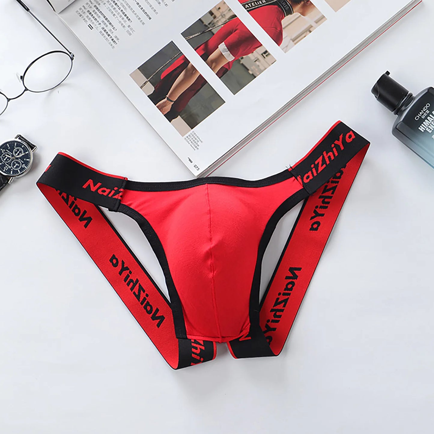 Men Sexy Gay Thongs Polyester Cueca Hombre Jockstrap Men Erotic Open Back Underwear Mens Erotic Low Waist Thong T Shape G String Peaceful Pleasures Health and Wellness Red M