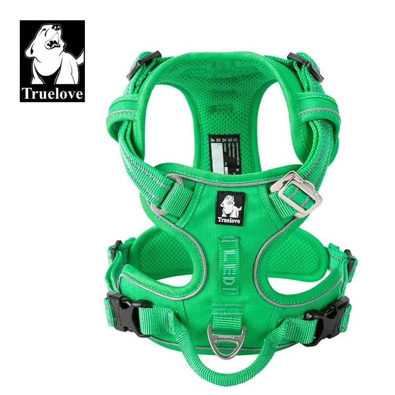 Truelove Pet Explosion-proof Dog Harness Camouflage Reflective Nylon Special Edition and Upgrade Version Easy to Adjust TLH5653 Peaceful Pleasures Health and Wellness Grass Green L UNITED KINGDOM