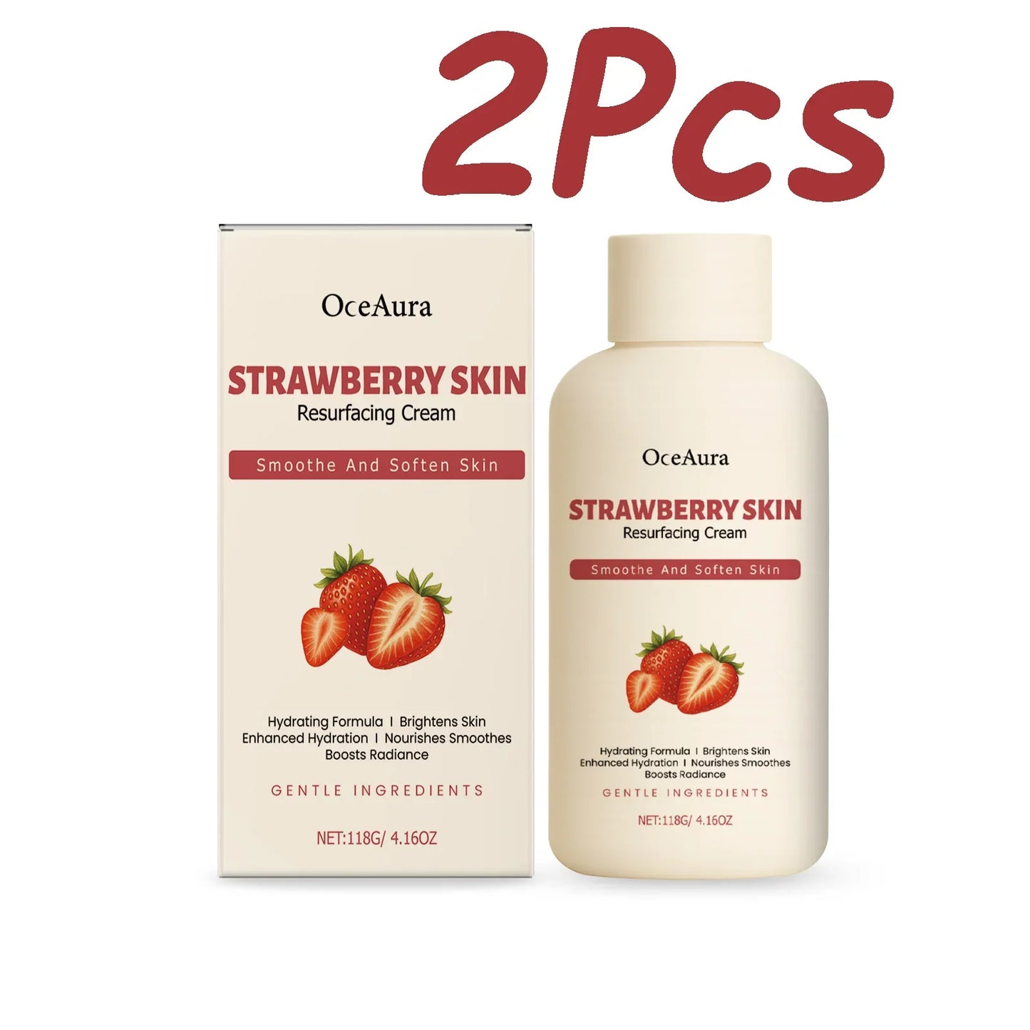 OceAura Strawberry Body Butter Cream – Brightening Moisturizer