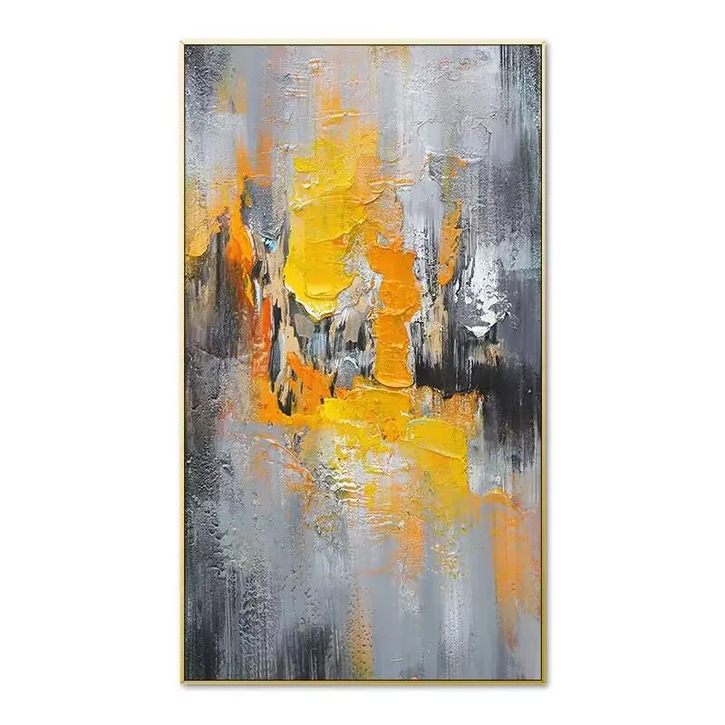 Hand Drawn Oil Painting, Abstract Hanging Painting, Living Room Mural, Orange Graffiti Decoration, Advanced, Original Design Peaceful Pleasures Health and Wellness No frame 1 60cmx80cm